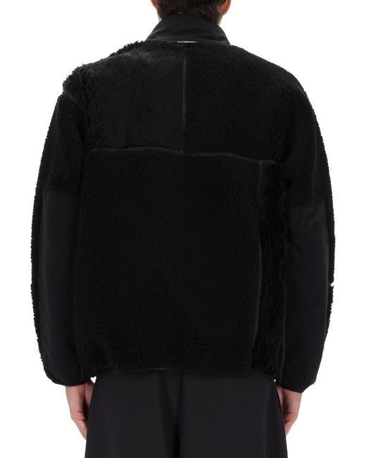 And Wander Black Mix Boa Jacket Polyester