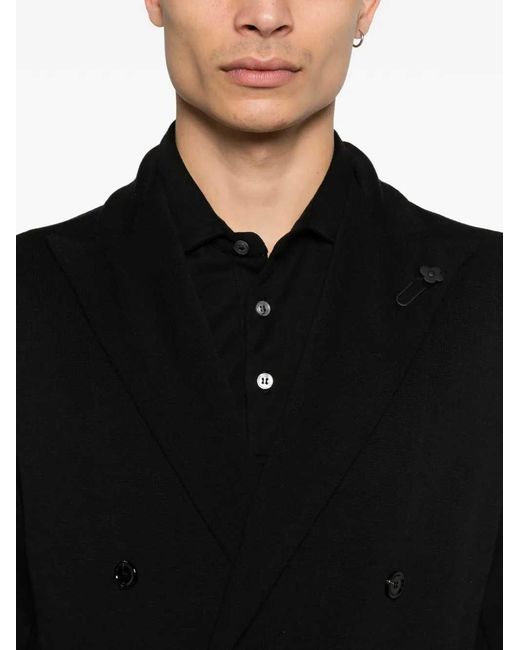 Lardini Black Double-breasted Jacket