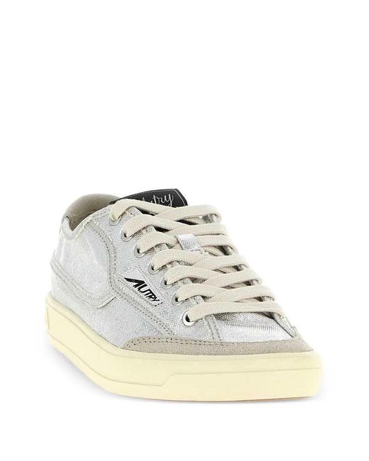 Autry White Windscape Metallic Suede Sneakers