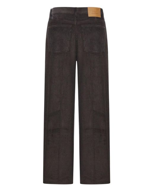 AMI Gray Corduroy Wide-Leg Trousers for men