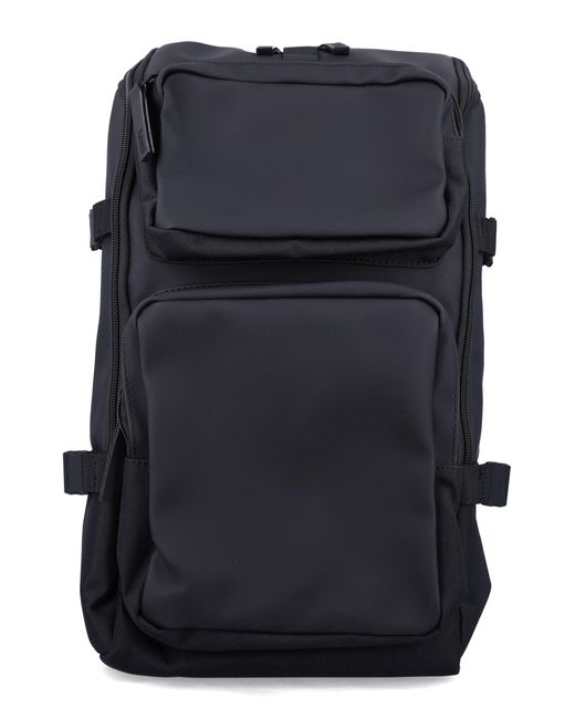 Rains Black Trail Cargo Waterproof Backpack