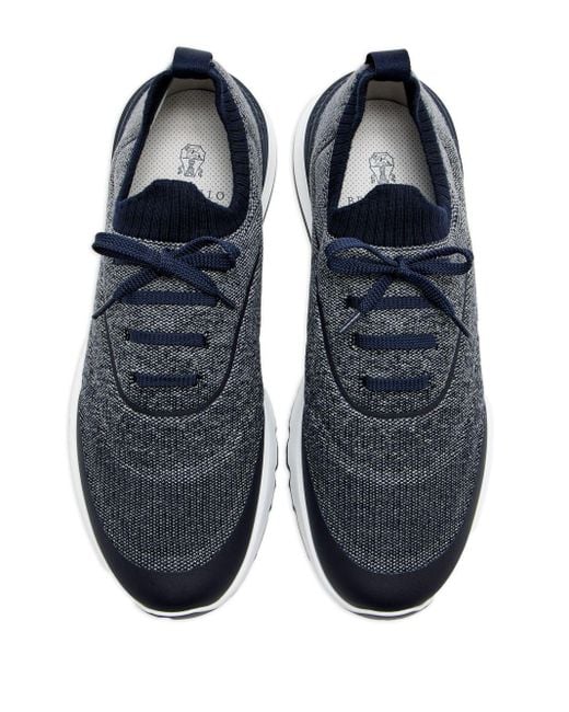 Brunello Cucinelli Sneakers in Strickoptik in Blue für Herren