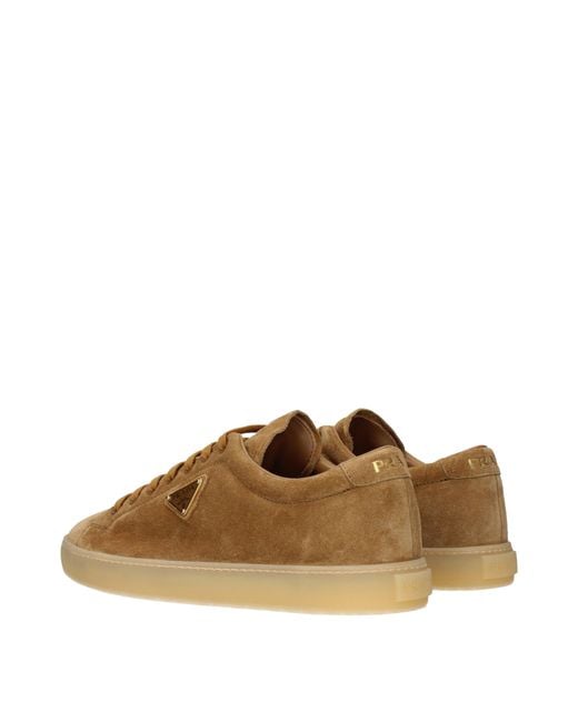 Prada Brown Suede Sneakers/Cinnamon for men