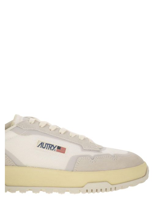 Autry Wildpace -stof En Suede Trainers in het Natural voor heren