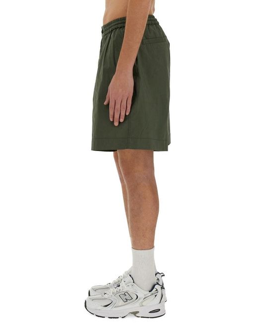 Aspesi Green Solid Shorts for men