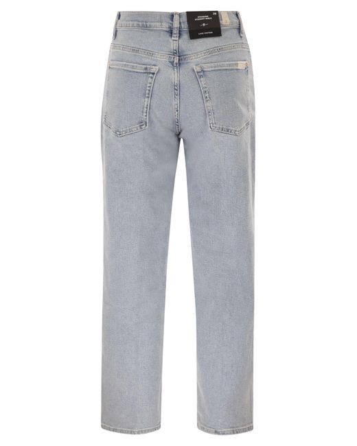 7 For All Mankind Gray Stovepipe Straight Ankle Jeans