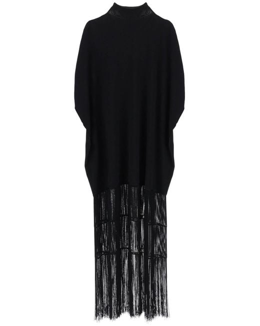 Khaite Black "Olson -Kleid mit gekräuselten FR