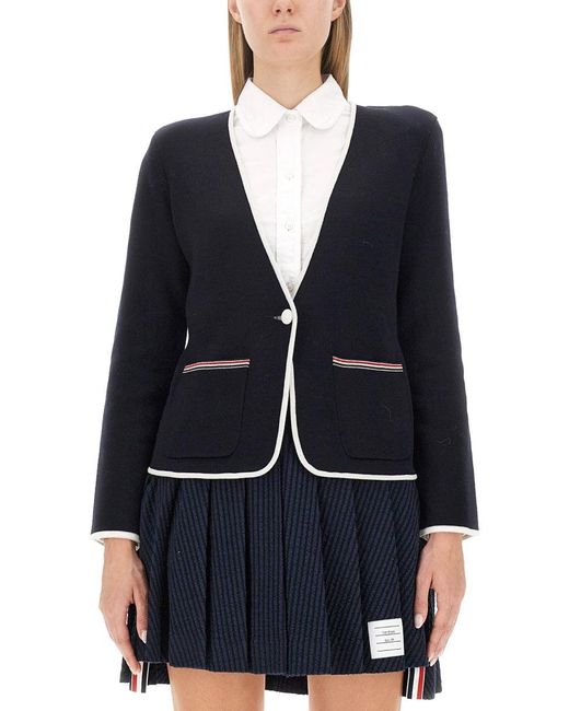 Thom Browne Blue Single-Breasted Jacket