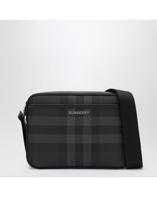 Burberry Black Muswell Check Messenger Bag for men