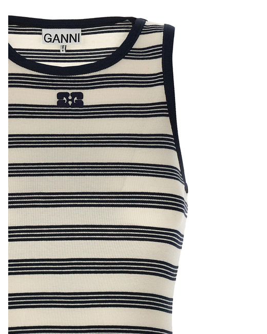Ganni Gestreepte Tanktop in het Black