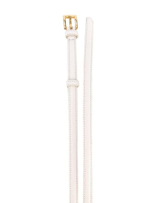 Prada White Thin Belt