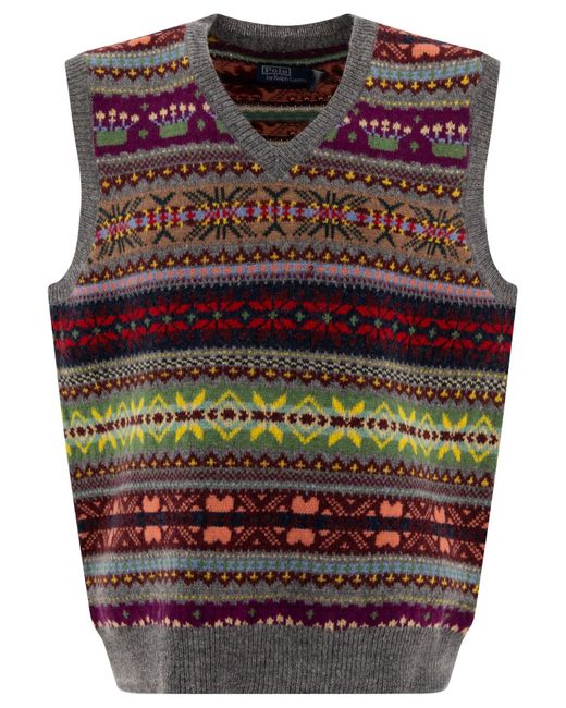 "Fair Isle" gilet Polo Ralph Lauren pour homme en coloris Red