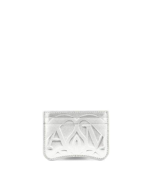 Portacarte The Seal di Alexander McQueen in Metallic