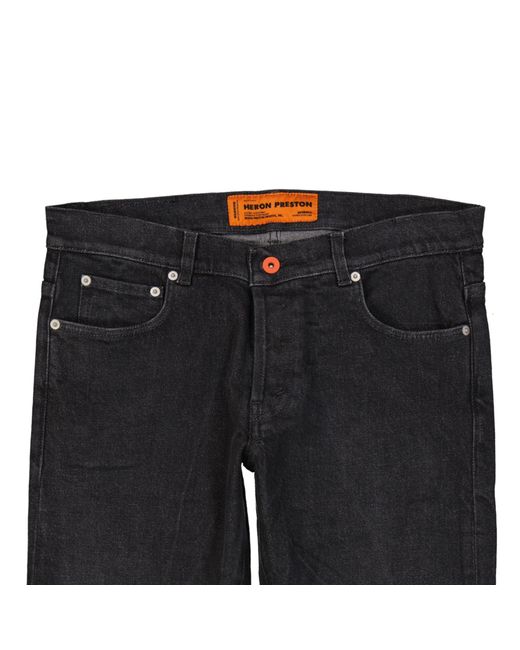 Cotton Denim Slim Jeans Heron Preston pour homme en coloris Black