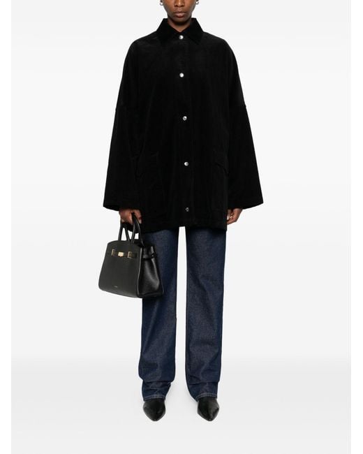Totême Black Cotton Overshirt Jacket
