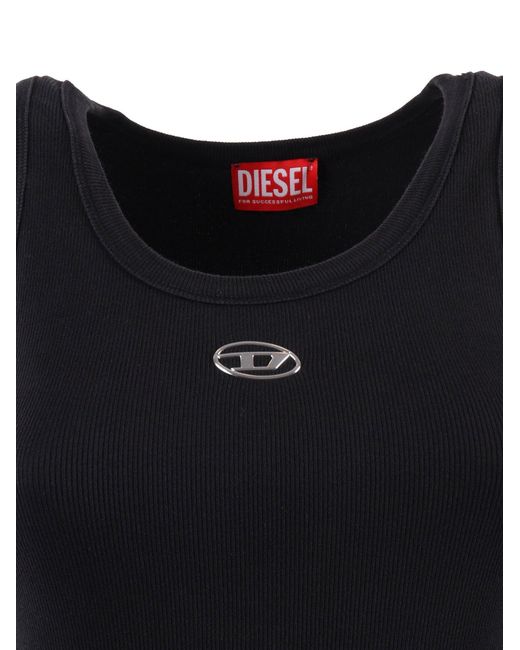 DIESEL Black Jersey Tops