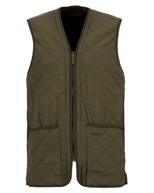 Barbour Green Polarquilt Weste Coat Reißverschluss Liner
