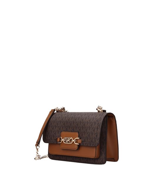 Michael Kors Brown Heather Xs Fabric Shoulder Bag/Acorn