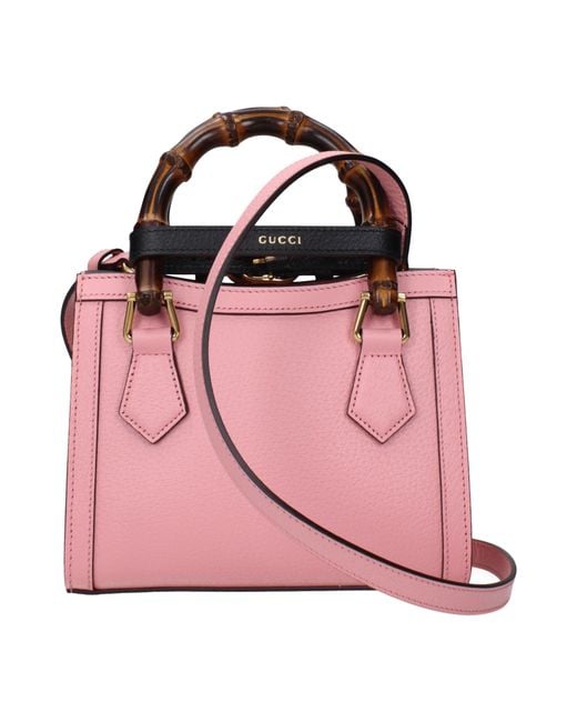 Gucci Pink Borse A Mano Diana Donna Pelle Rosa
