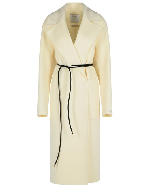 Sportmax Natural 'Abate' Milk Virgin Woll -Dressingkleid Mantel