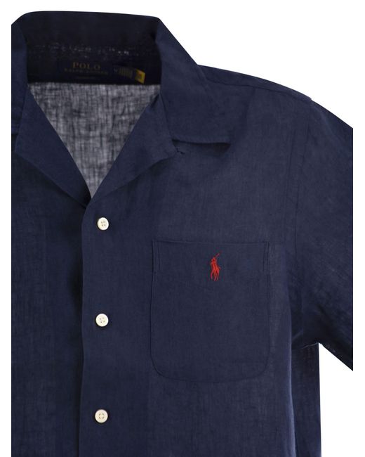 Polo Ralph Lauren Blue Saharan Linen Shirt for men