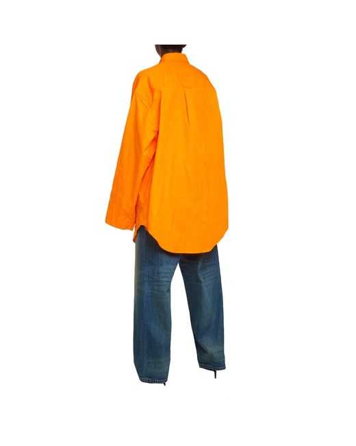 Balenciaga Orange Oversized Cotton Shirt
