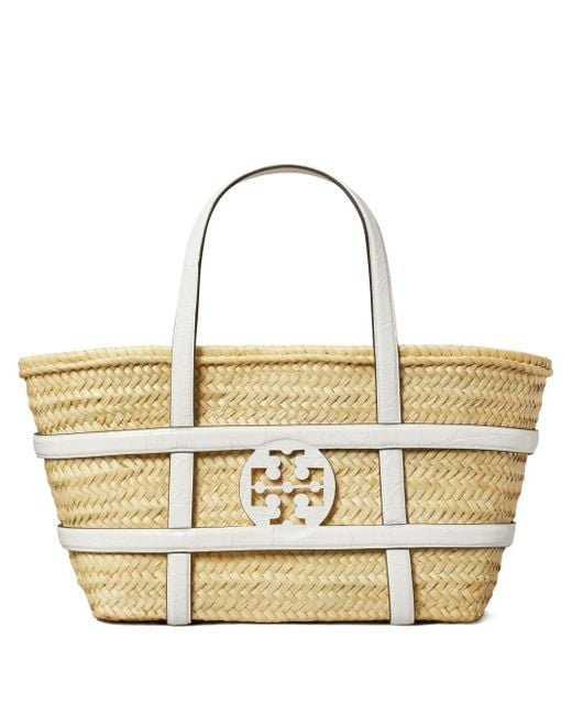 Tory Burch Metallic Ella Straw Basket Bag