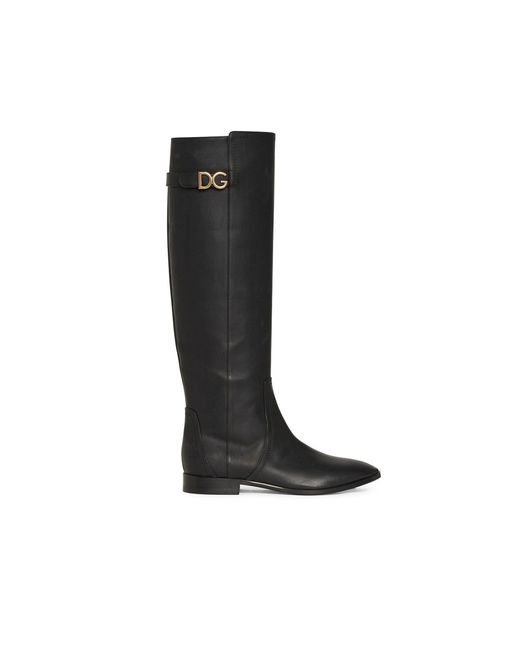 Dolce & Gabbana Black Leather Boots