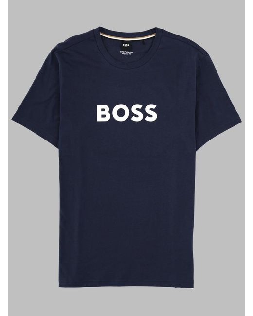 Boss Blue T Shirt Con Logo