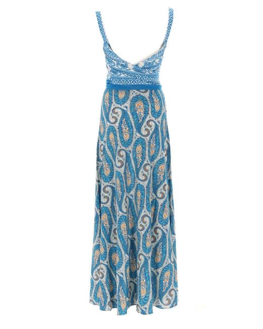Etro Blue Elegant Long Suit With 91% Viscose