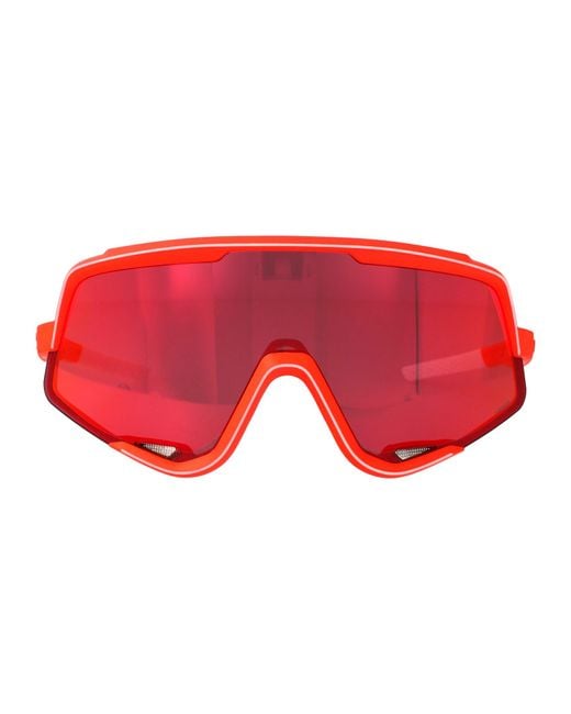 100% Red Soft Tact Neon Polycarbonate Sunglasses