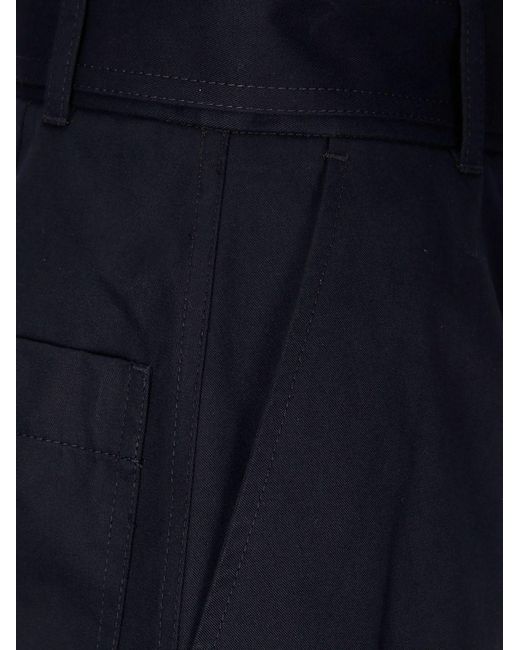 Studio Nicholson Blue Round Leg Cotton Trousers