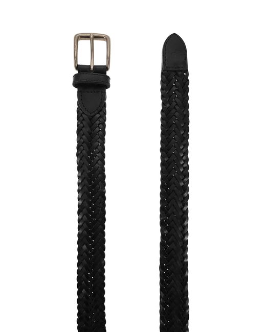 Cinturón de piel de becerro trenzado Polo Ralph Lauren de hombre de color Black