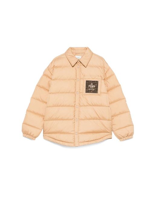 Fendi Natural New Nylon Down Jacket