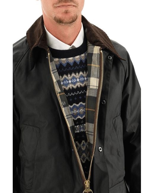 Barbour Classic Bedal Jacke aus gewachster Baumwolle in Black für Herren