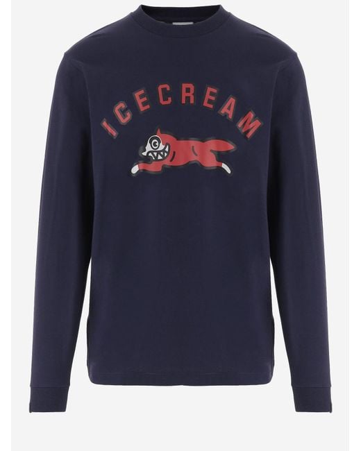 ICECREAM Blue Cotton Shirt With Logo