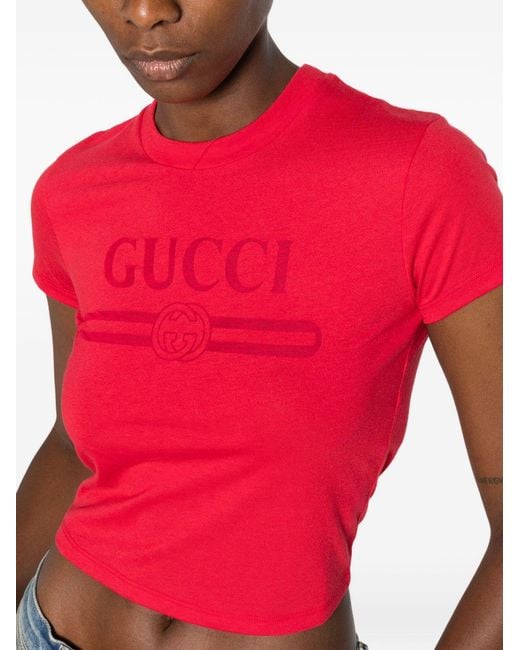 Gucci Red T-Shirts And Polos