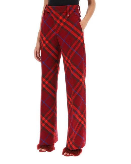 Burberry Red Check Wollhosen