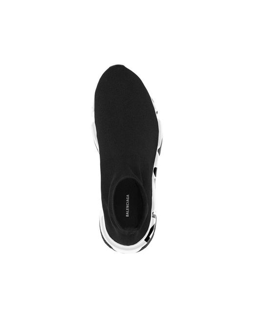 Balenciaga Black Turnschuhe Speed lace-up Graffiti