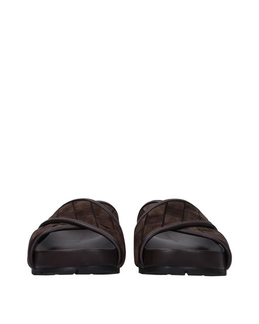 Bottega Veneta Brown Tarik Slippers And Clogs Suede/Dark Chocolate