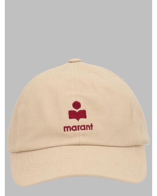 Isabel Marant Natural Embroidered Cotton Baseball Cap
