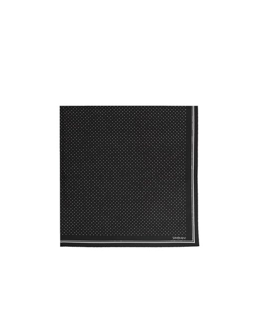 Pañuelo de seda de polka de Saint Laurent de hombre de color Black