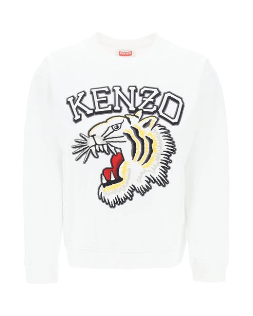 Tiger Varsity Crew Neck Sweatshirt KENZO en coloris White