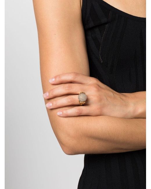 Versace Ring Verfraaid Met Kristal in het Metallic