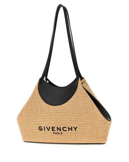 Givenchy Natural Raffia Small Facet Shoulder Bag