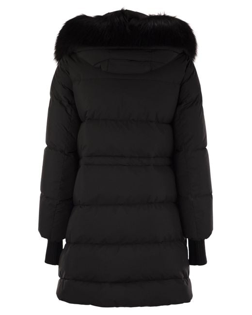 Moorer Black Talassa Stp Long Down Jacket With Hood