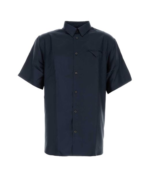 Prada Blue Satin Shirt for men