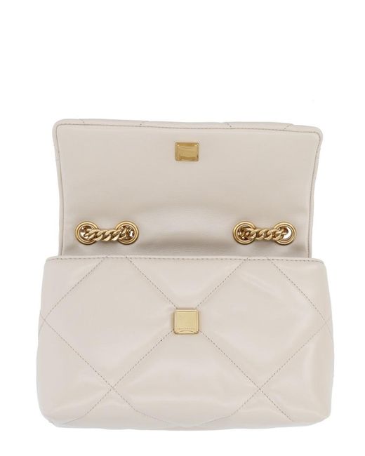 Tory Burch Natural Kira Diamond Quilt Small Convertible Shoulder Bag