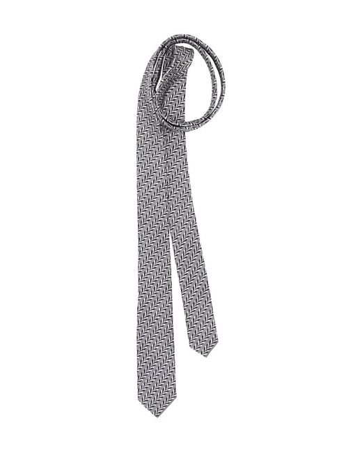 Prada White Embroidered Checked Stie for men