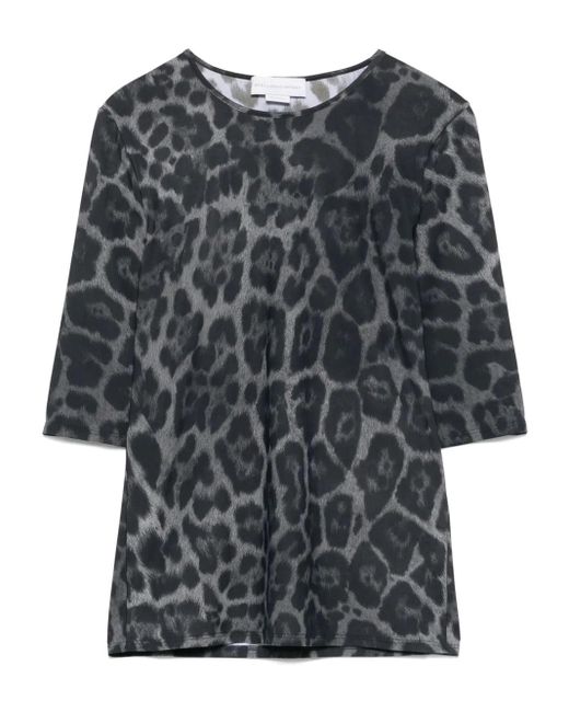 Stella McCartney Ash Gray Leopard Top